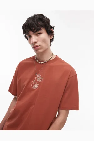 Topman Oversized fit t-shirt with daisy embroidery in