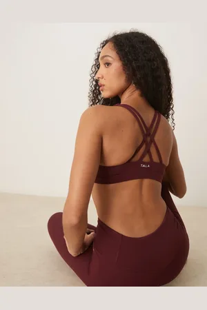 Tala Skinluxe shorter tank sports bra in wine