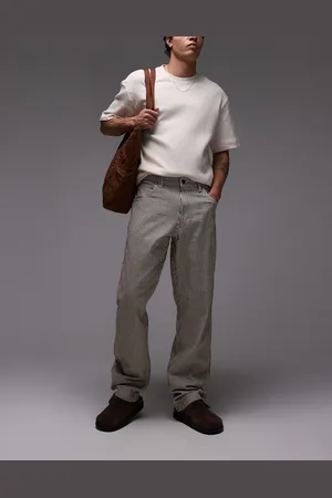 Dickies Garyville regular fit hickory stripe trousers in cappuccino