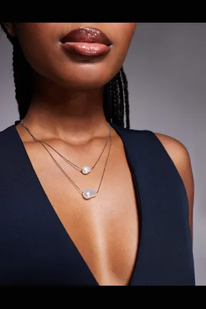 Aldo Indrois multirow pearl charm necklace in
