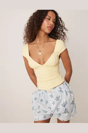 Free People Duo corset cami top in banana cream