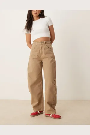 ASOS High waisted barrel leg jeans in honey