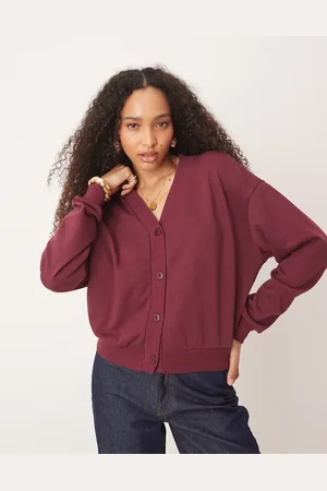 ASOS Sweat cardigan co ord top in olive