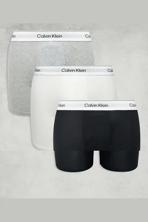 Calvin Klein Icon Cotton Stretch 3 pack boxer briefs in grey white and black