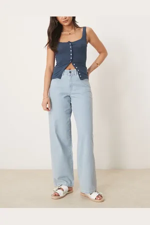 Dickies Herndon mid rise baggy fit wide leg jeans in light