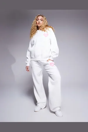 Kaiia Love hearts deep waistband logo jogger co-ord in