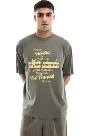 ASOS Oversized t-shirt with city graphic in khaki