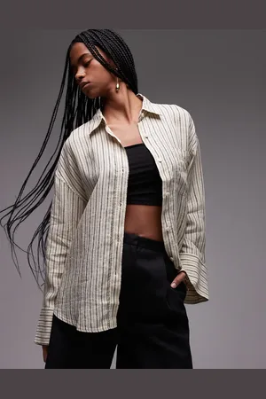 ARKET Oversized linen shirt in beige