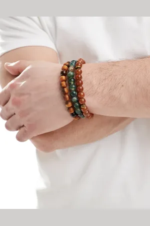 ASOS 3 pack beaded bracelets in earth tones