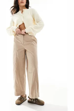 ASOS Straight clean utility trousers in stone