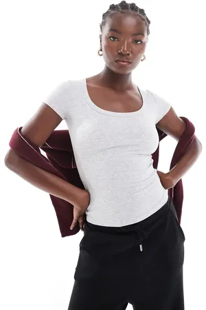 Cotton On Cotton On ribbed scoop neck short sleeve top in