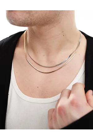 ASOS 2 pack snake chain necklace in silver and gold tone