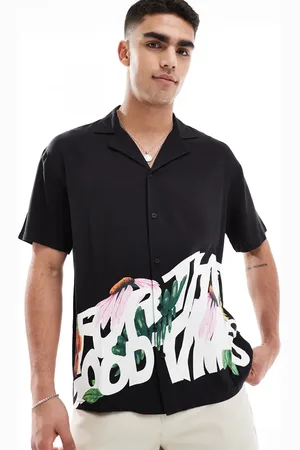 Dr Denim Madi short sleeve relaxed fit resort shirt in floral times