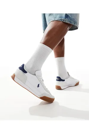 Ralph Lauren Hester trainer in with navy back tab and logo