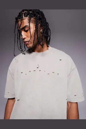 ASOS Oversized boxy heavyweight washed t-shirt 220gsm in stone