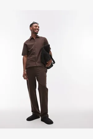 Topman Premium interlock straight leg jogger in