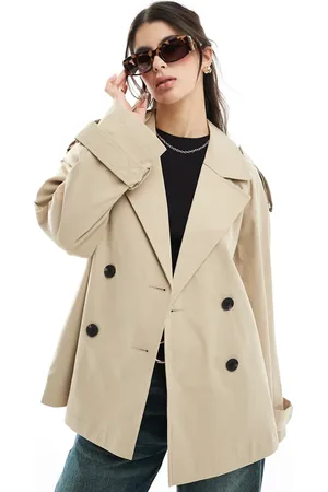 ASOS Short trench coat in stone