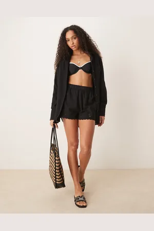 ASOS Blake broderie oversized beach shirt cover up in
