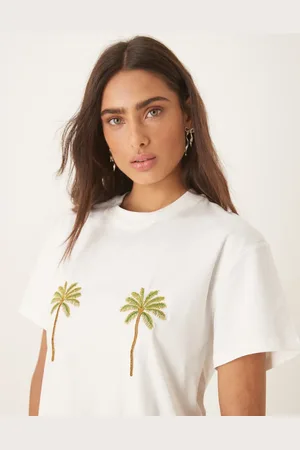 Never Fully Dressed Embroidered palm boob t-shirt in