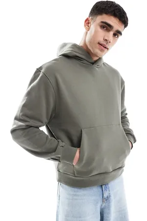 ASOS Premium heavyweight boxy oversized hoodie 400gsm in khaki