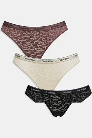 Calvin Klein Modern Lace 3 pack bikini brief with logo waistband in
