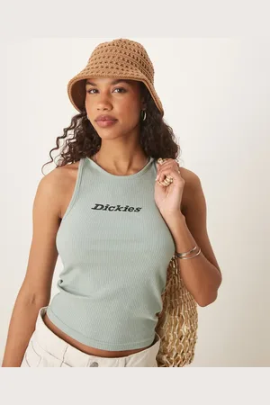 Dickies Ribbed central logo vest in light