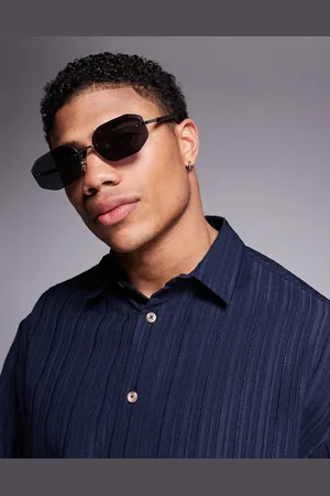 ASOS 90s retro rimless sunglasses in silver with lens