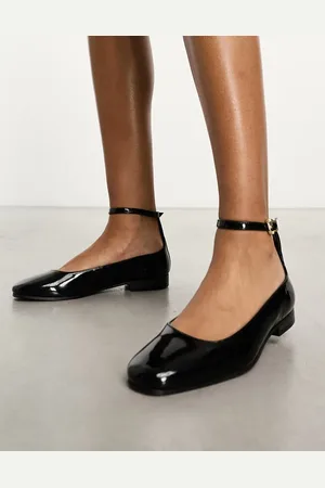 WALK LONDON Bella ankle strap ballerina in leather