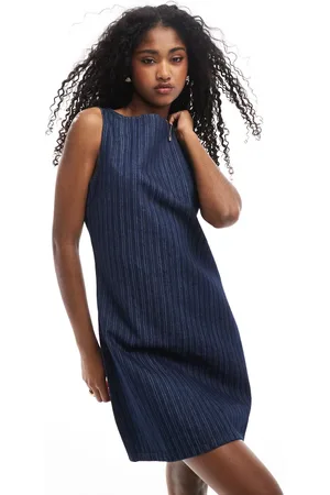 ASOS Mini shift dress in striped denim