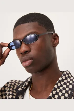 ASOS Rectangle sunglasses with frame and blue lenses