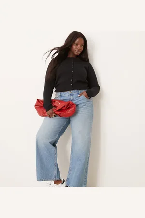ASOS ASOS DESIGN Curve baggy wide leg jean in lightwash