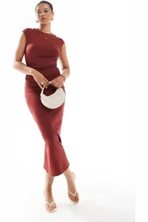 Pull&Bear Polyamide open back midi dress in