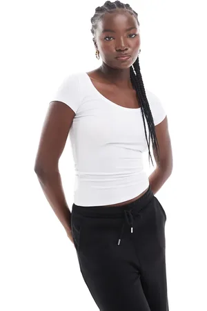 Cotton On Cotton On ribbed scoop neck short sleeve top in