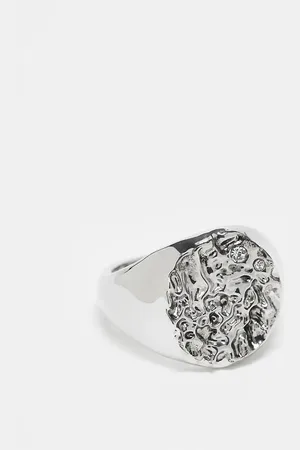 ASOS Textured signet ring in tone