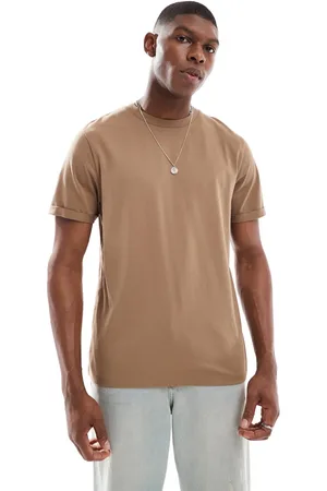 ASOS Essential crew neck t-shirt with roll sleeve in