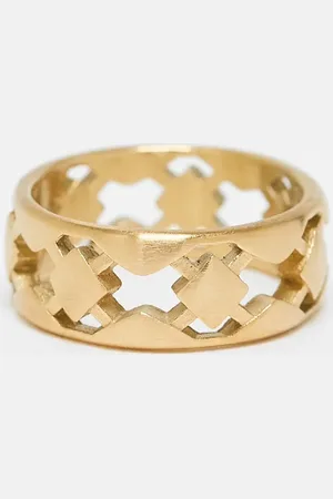 ASOS Waterproof stainless steel cut out band ring in brushed tone
