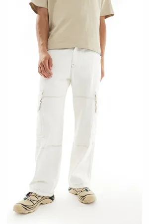 Pull&Bear Baggy denim cargos in ecru