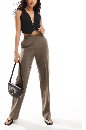 ASOS Tailored slim straight trousers in mocha