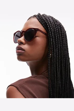 & OTHER STORIES Round sunglasses in burgundy shell