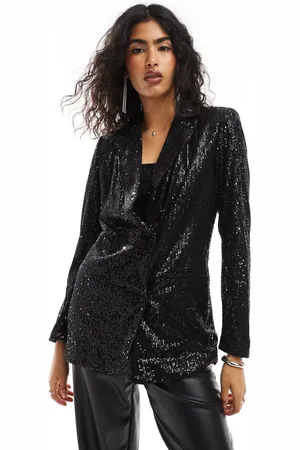 Pull&Bear Longline sequin blazer in