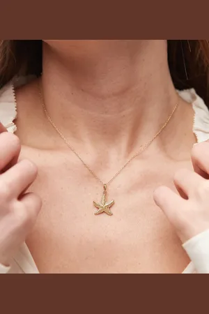 SEOL + GOLD 18ct vermeil starfish charm pendant necklace