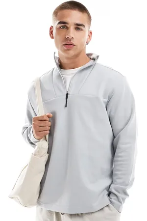 JACK & JONES Half zip clean tech sweat in light
