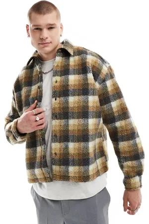 ASOS 90s oversized shirt in neutral borg check