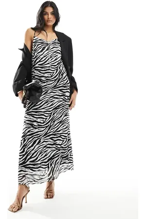 Object Slinky maxi slip dress in zebra print