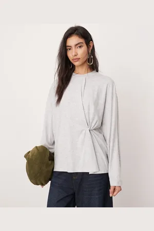 ASOS Jersey knot detail long sleeve t-shirt in marl