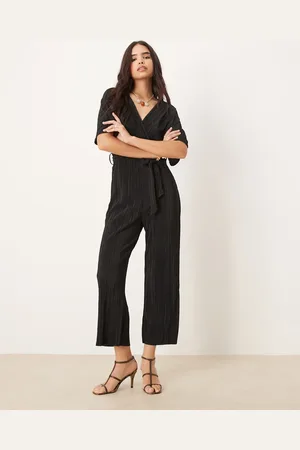 Y.A.S Plisse wrap front jumpsuit in