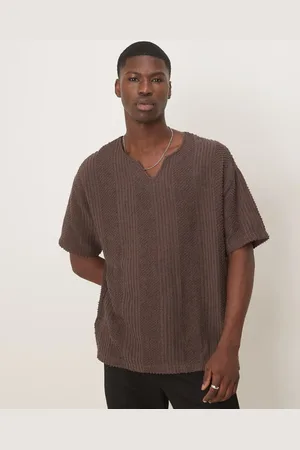 ASOS Oversized t-shirt with v neck in texture