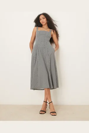 Abercrombie & Fitch Flowy midi dress in gingham