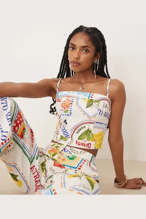 Forever New Bralet co-ord in postcard print