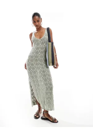 Brave Soul Knitted beach dress in sage